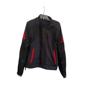 Dainese Womens Air Frame Motorcycle Jacket Black Red Padded Armor Sport Size 48